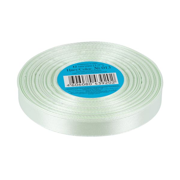 Лента атласная 1-сторонняя 12.0 мм / 33±2 метра, 013 св.салатовый, Gamma