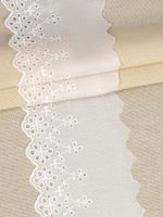 Кружево шитьё 100 мм / 2.7 метра, хлопок, TBY.0182, 01 белый