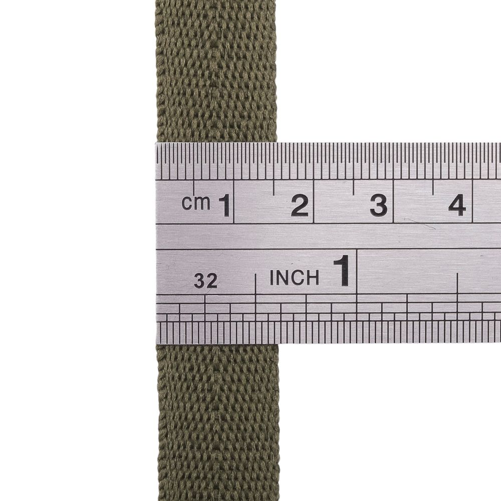 Тесьма (лента) киперная 15 мм / 50 метров, 3 г/м, 100% полиэфир, 24 олива