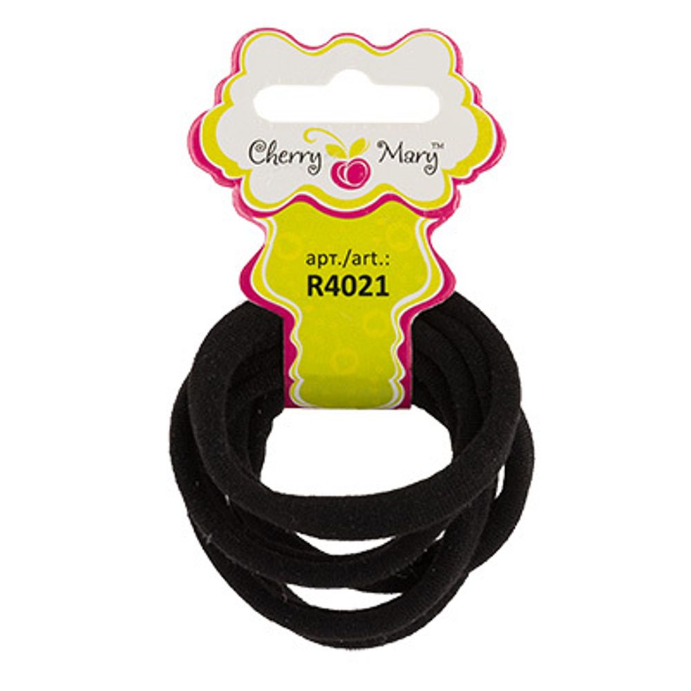 Набор резинок для волос R4021, 25 шт, №06 черный, Cherry Mary R4021