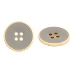 Пуговицы 4 прокола 36L (23мм), пластик (Beige/G бежевый с золотом), RBz-93, 36 шт