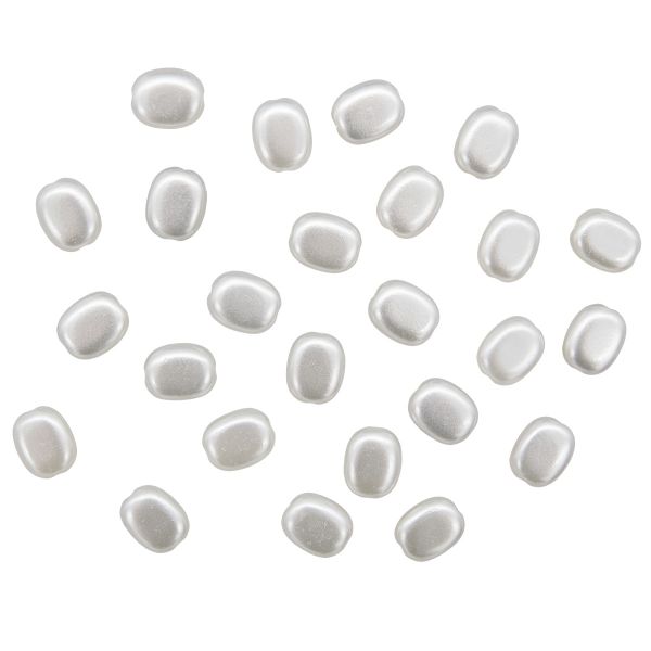 Бусины пластик (жемчуг) 13х11х5 мм, 50 шт, Astra&Craft, белый