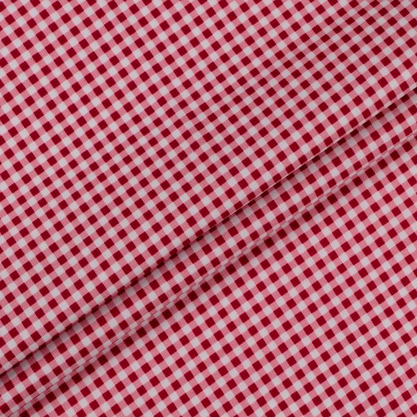 Ткань для пэчворка Peppy Бабушкин сундучок, отрез 50х55 см, 140 г/м², БС-49 клетка красный, Peppy