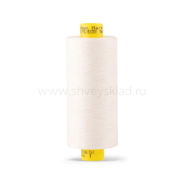 Нитка особо тонкая Gutermann Mara №150 (150/2), 1000 м, 3/713953, цв. 001 молочный (сумрачно-белый), 1 катушка