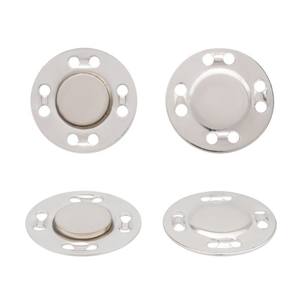 Кнопка магнитная металл пришивная ⌀21.0 мм, 10 шт, серебристый, MG03