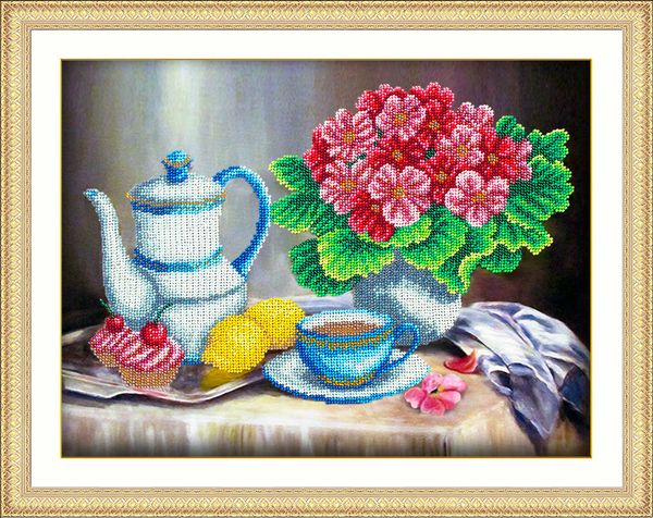 Набор для вышивания бисером Паутинка, Завтрак 38х28 см