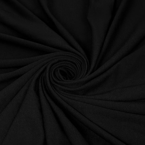 Вискоза трикотажная 240 г/м², 180 см / 1 метр, TBY.023709, черный