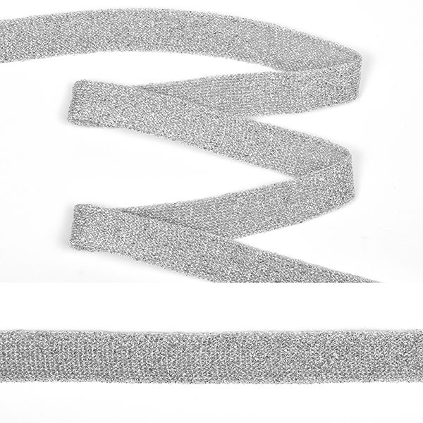 Тесьма лампасная 15 мм / 64 метра, трикотажная, KTS1315, серебро