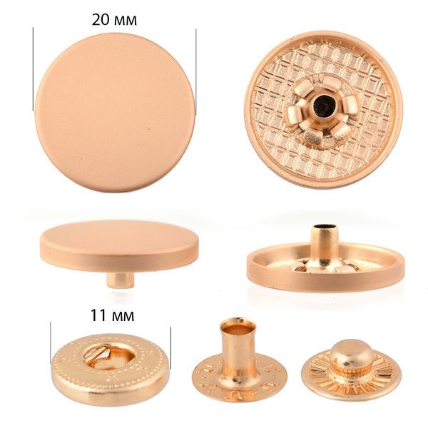 Кнопка Альфа (S-образная) ⌀20.0 мм, ≈50 шт, (внутренние ⌀11 мм) цв.золото матовое, TBY