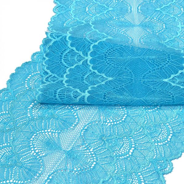 Кружево бельевое эластичное 195 мм / 10 м, цв.A2201 яркая бирюза, Kruzhevo