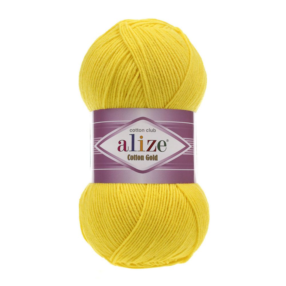Пряжа Alize (Ализе) Cotton Gold / уп.5 мот. по 100 г, 330м, 110 желтый A