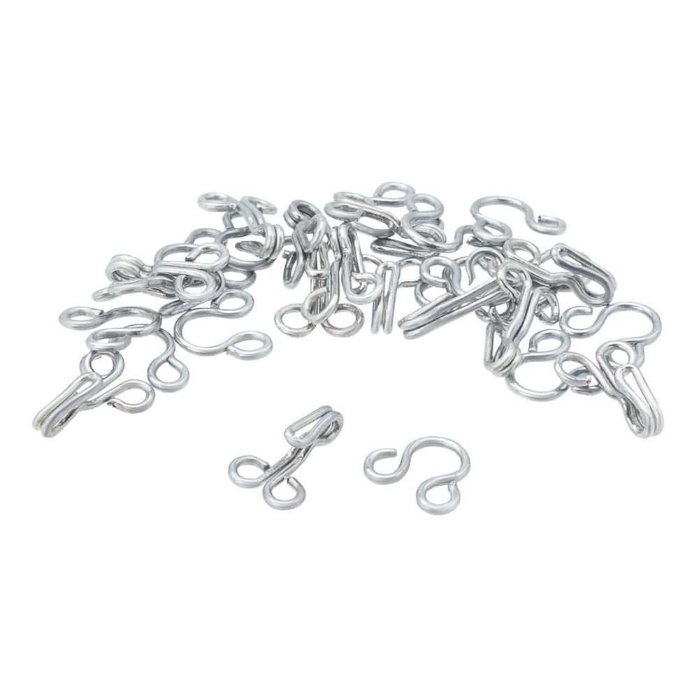 Крючки пришивные 9 мм, 14 шт, с петлями, серебристые, без никеля, Pony, 78502/01