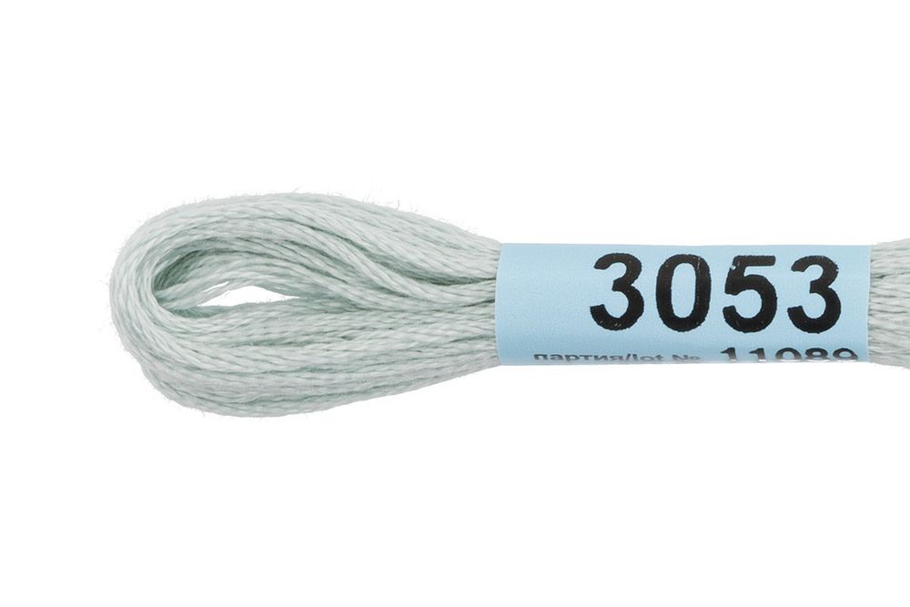 Мулине Gamma 100% хлопок, цв.3053 бл.бл.голубой, 24 мотка по 8 метров