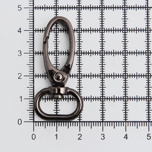 Карабин металл 15.0 мм (43х22 мм), чер.никель, ГУ12849, 4 шт