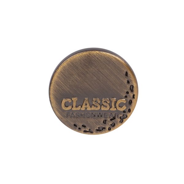 Кнопка Альфа (S-образная) ⌀12.5 мм, 36 шт, металл, нерж., 12 шлифованная бронза, MIKRON JK 007