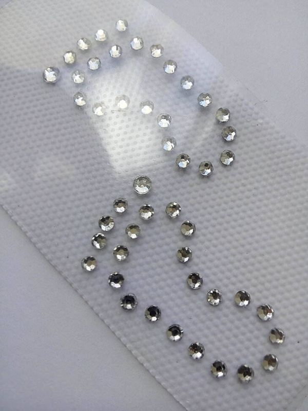 Термоаппликация из страз Следы 4х7см цв.кристалл, 5 шт