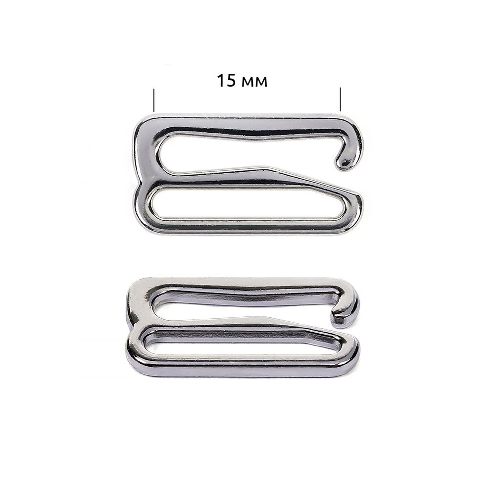 Крючки для купальника металл 15.0 мм, никель, 1000 шт