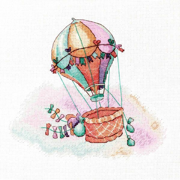 Набор для вышивания нитками Hobby&Pro, В акварельных облаках 19,5х17,5 см