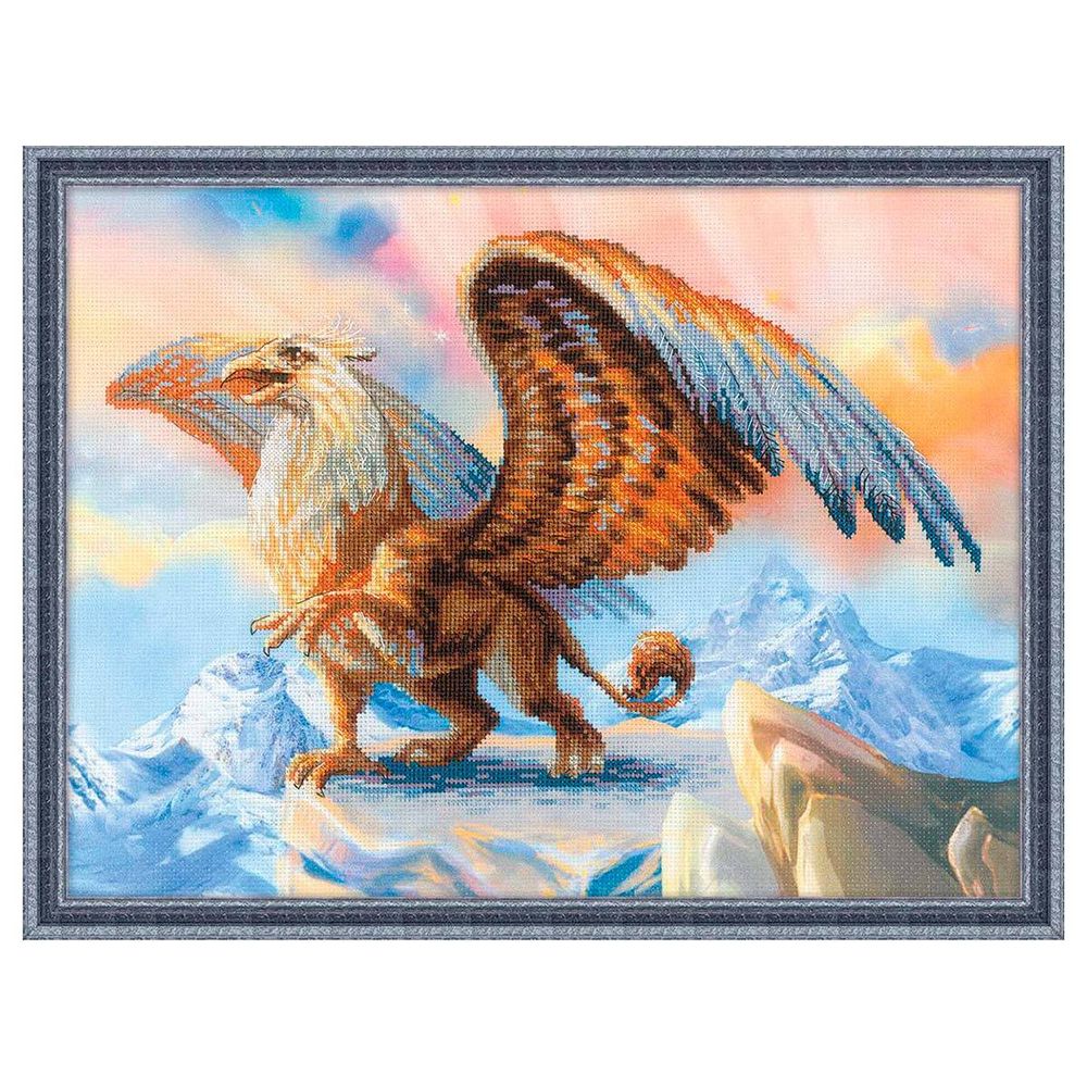 Набор для вышивания нитками Риолис, Частичная вышивка Риолис Грифон 21х27см