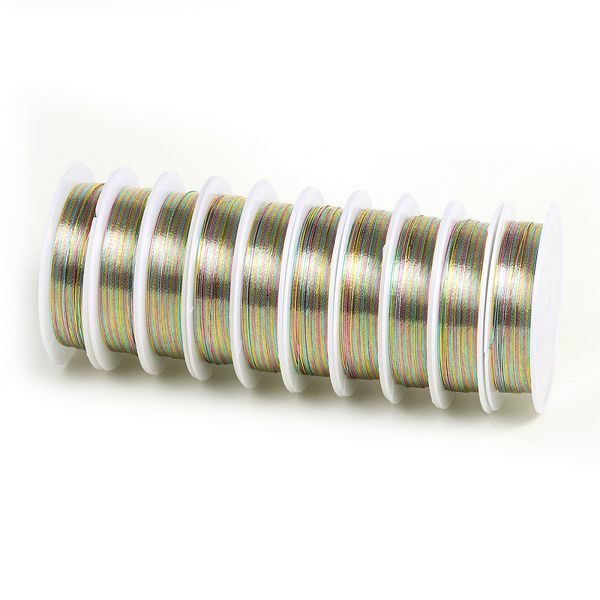 Проволока для бисера O0,4мм арт.ТВ HET-15 цв.св.разноцветная рул.12м