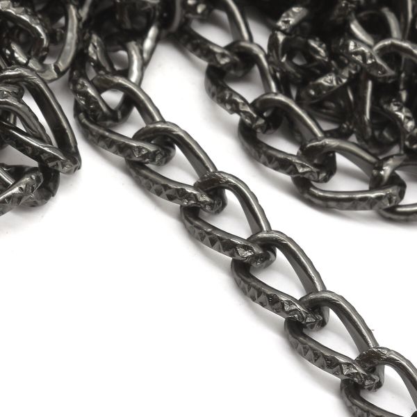 Цепь алюминиевая 7,7 мм, 5,1 мм, боб(10 м) (чер.никель) K18310