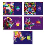 Альбом для рисования 100 г/м², A4 29х20.5 см, 40 л. на скобе, 5 шт, 000233 Радужный зверь, Светоч 40АЛСК4_1_3_9