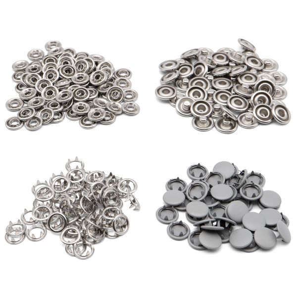 Кнопка рубашечная (джерси) закрытая ⌀9.5 мм, ≈144 шт, МЕТАЛЛ, эмаль, 523 св.серый матовый, NEW STAR