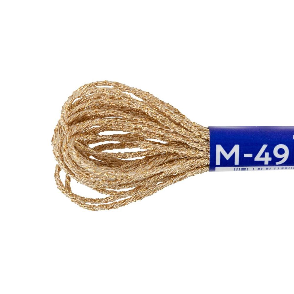 Мулине Gamma металлик NM 12 мотков по 6 метров, M-49 бежевый/золотистый, Gamma MOULINE