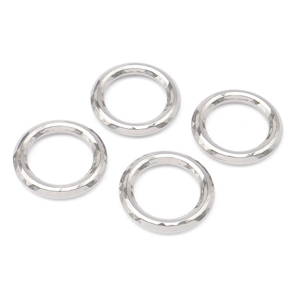 Кольцо литое металл in ⌀18 мм (25 мм внешн.), граненое (Nickel серебро (никель)), 4 шт, MB199