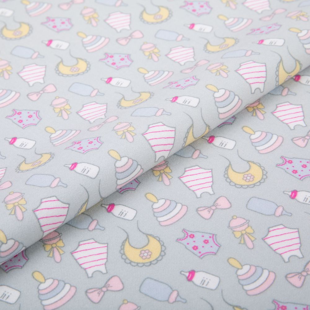 Ткань для пэчворка Peppy Молочные сны фланель, рулон 112 см / 5 метров, МС-18 серый, Peppy