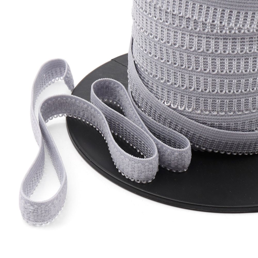 Резинка бельевая (ажурная) 10.0 мм / 50 метров, св.серый, 0310/49