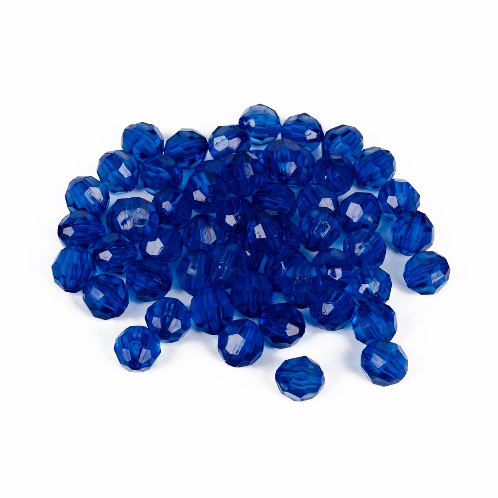 Бусины акрил ⌀10 мм, 25 г (55±2 шт), 111 синий, Zlatka ABR-1