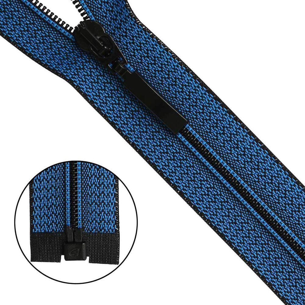 Молния спираль (витая) Arta Т5 (5 мм) 1 зам., разъем., 50 см, тесьма меланж, D201M сине-черный, 1 шт