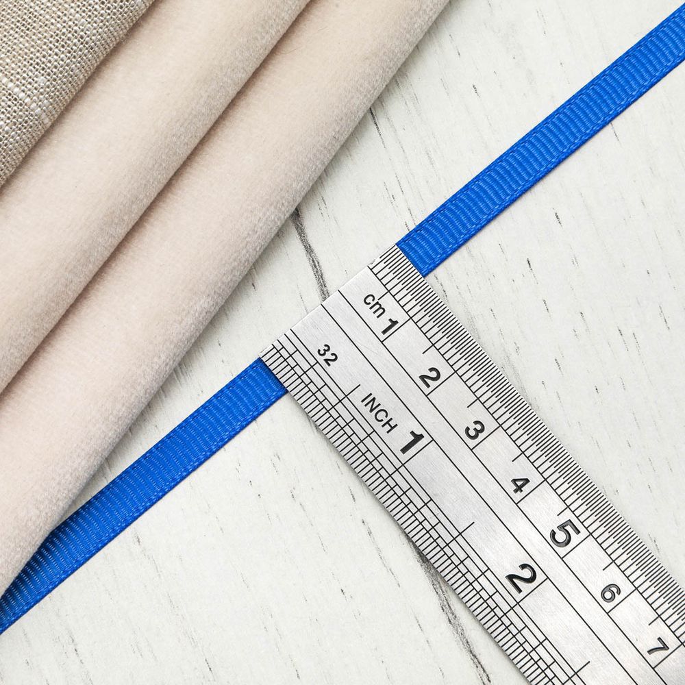 Лента репсовая (в рубчик) 6.0 мм, 155 василек, уп.18,28 м