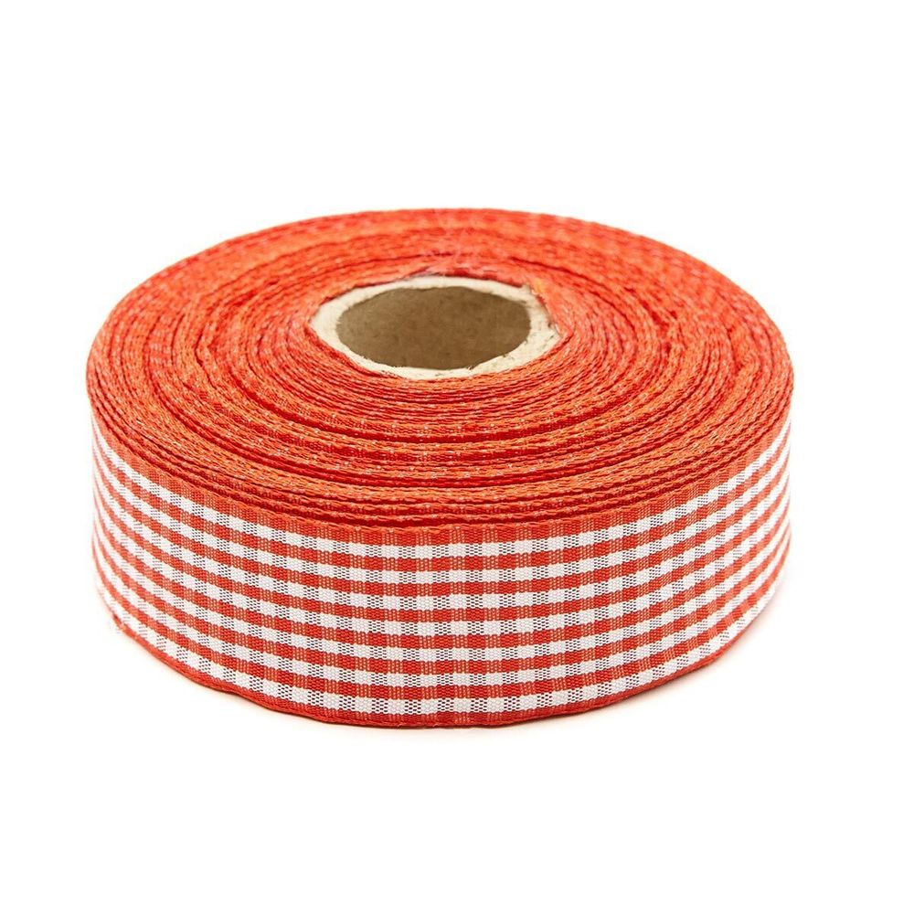 Лента Шотландка, 30.0 мм / 25 м (красный/белый), С3721