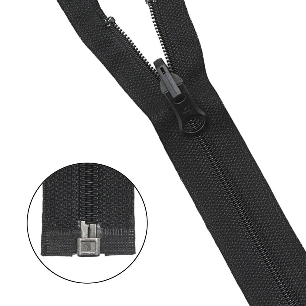 Молния спираль (витая) Arta Т5 (5 мм) 1 зам., разъем., 80 см, с реверсным замком, цв. 580 черный, уп.5 шт