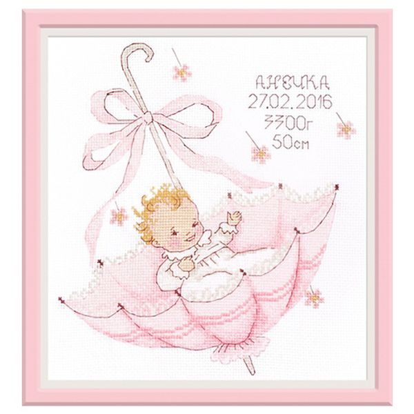 Набор для вышивания нитками Овен, Маленький подарок. Анечка, 21х33 см