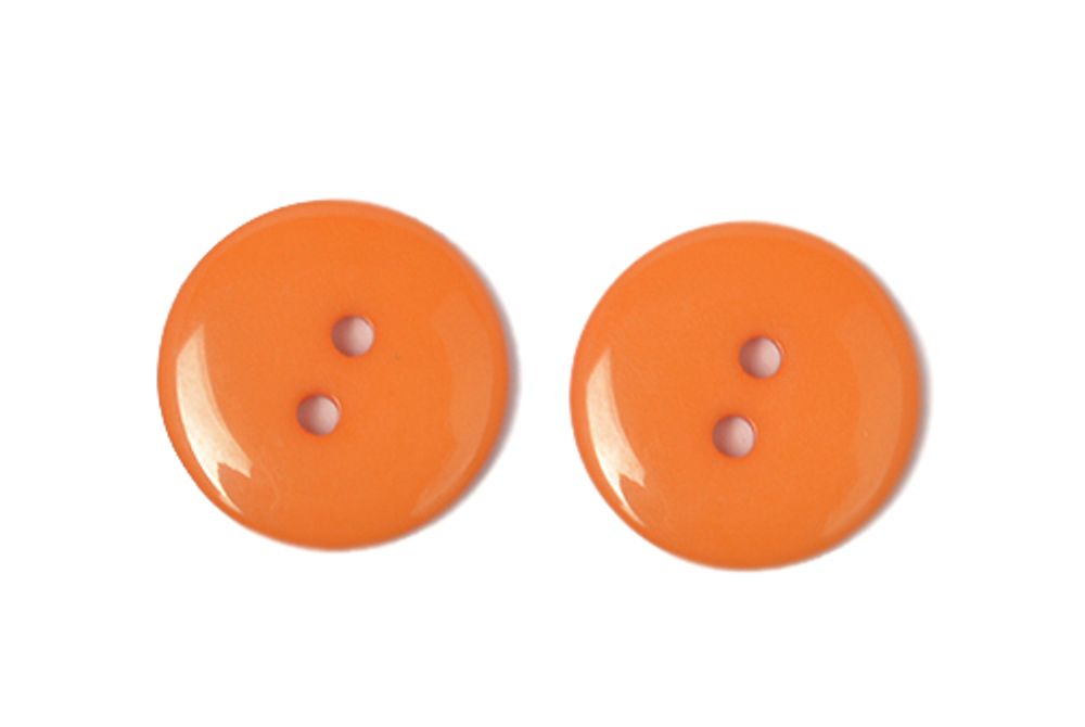 Пуговицы 2 прокола пластик цв.158 оранжевый 16L-10мм, 150 шт