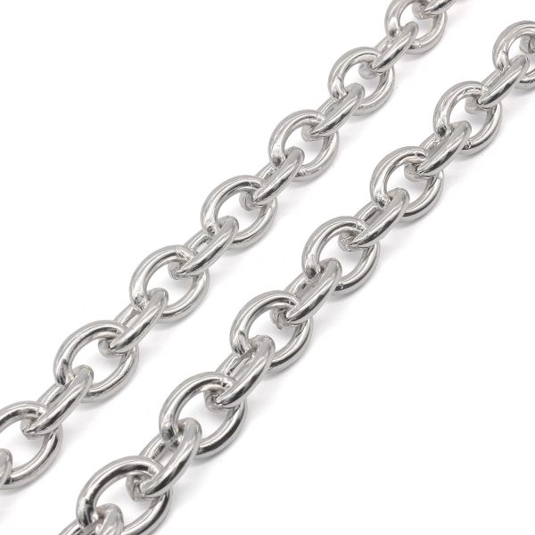 Цепь декоративная алюминий 14.7х11.7 мм, 10 метров, никель, K10356, SP7732491-2