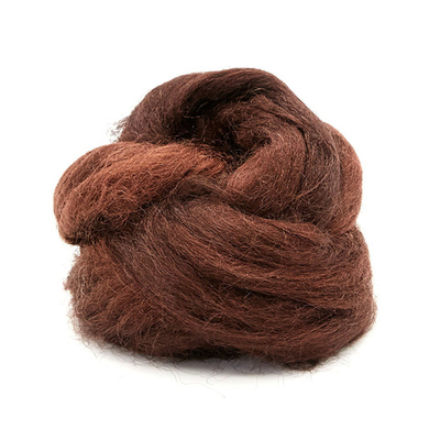 Шерсть для валяния нейлон Троицкая Гребенная лента 1х50г, 0412 шоколад, 541402-23