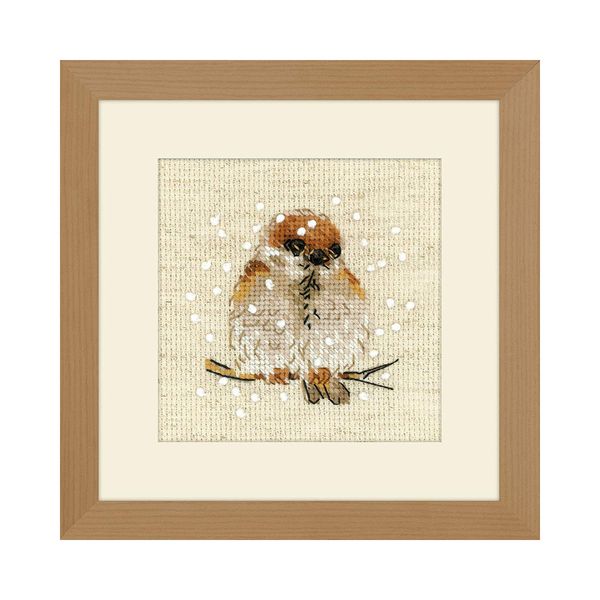 Набор для вышивания нитками Риолис, Воробушек, 10х10 см