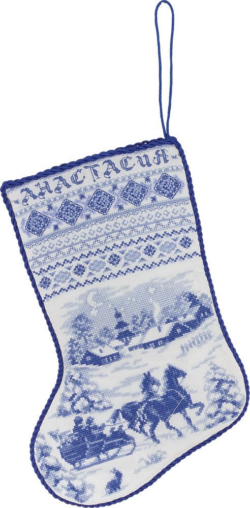 Набор для вышивания нитками Panna, Рождественский сапожок, 20х30 см