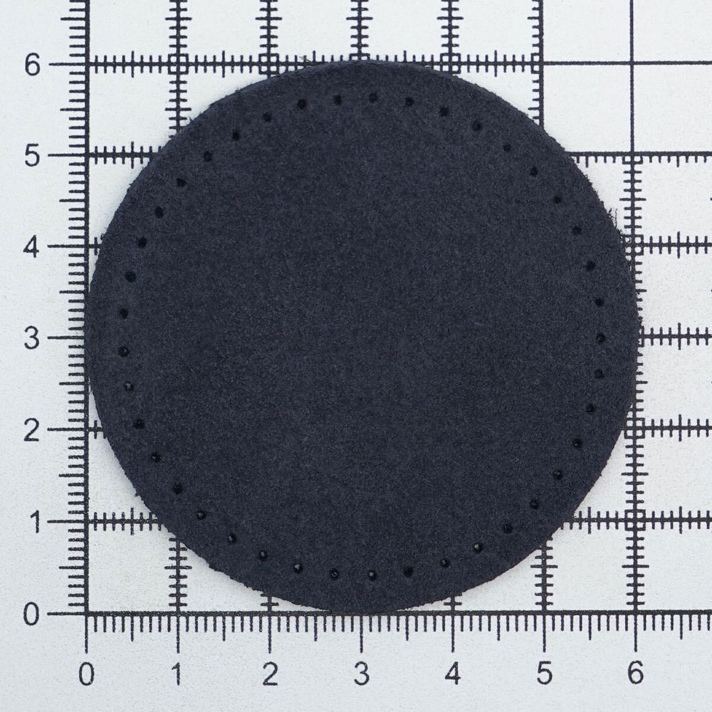 Заплатки пришивные из замши, круг ⌀6см с перфорацией, 2 шт, 100% кожа, 22 темно-синий, 59111