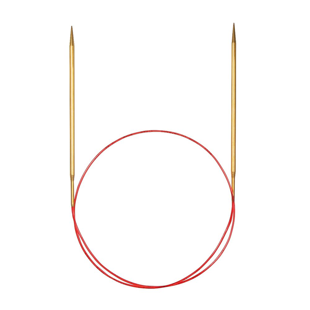 Спицы круговые Addi позолоченные, удлиненный кончик ⌀2.75мм, 50 см
