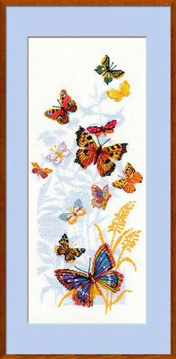 Набор для вышивания нитками Риолис, Бабочки России 22х50 см
