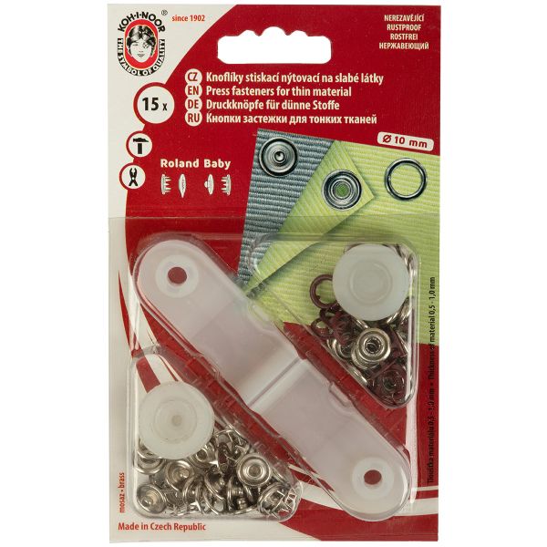 Кнопка рубашечная (джерси) открытая ⌀9.7 мм, 15 шт, 977 бордовый, (1213-030 №2), KOH-I-NOOR BABY