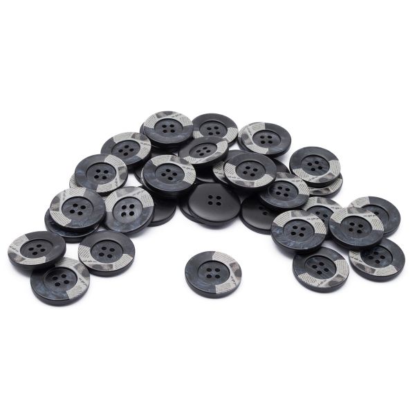 Пуговицы 4 прокола 44L=28 мм, пластик, col.A черный, 36 шт, CN2818