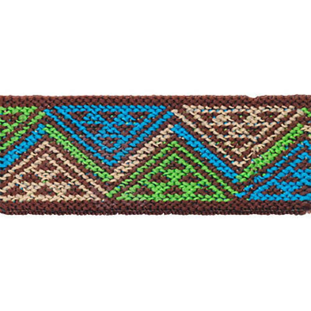Резинка для подтяжек (помочная) 25.0 мм / 20 метров, жаккардовая, 000181 коричн./беж./салат./бирюз, Gamma 16с3893