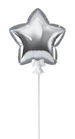 Шар самодув Звезда 11х11.5 см, 5 шт, серебро, Boomzee FBZ-01