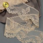 Кружево на сетке широкое 105 мм, 40483, цв.N6115 бежевый уп.13.7м, Kruzhevo